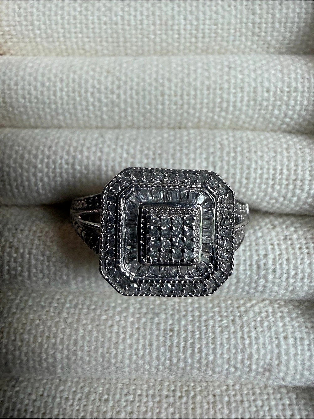 2/3 Carat Genuine Diamond Ring in 925 Size 7